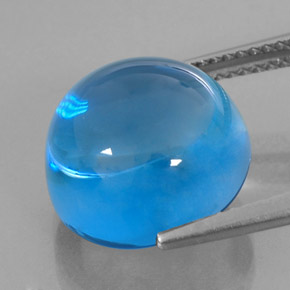 Topazio naturale blu da 15,31 ct, taglio rotondo, trasparente