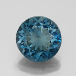 Topazio naturale blu da 3,11 ct, taglio rotondo, VVS