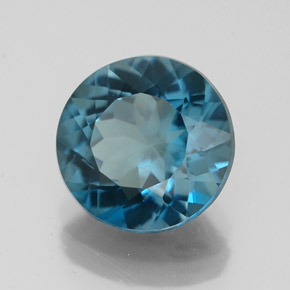 Topazio naturale blu da 3,11 ct, taglio rotondo, VVS