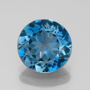 Topazio naturale blu da 2,75 ct, taglio rotondo, VVS