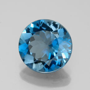 Topazio naturale blu da 2,75 ct, taglio rotondo, VVS