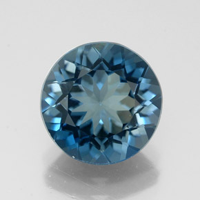 Topazio naturale blu da 3,08 ct, taglio rotondo, VVS
