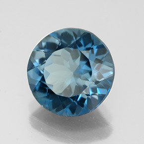 Topazio naturale blu da 3,08 ct, taglio rotondo, VVS