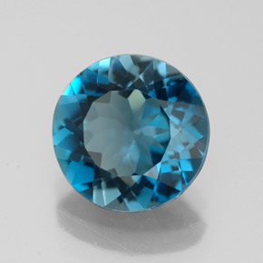 Topazio naturale blu da 2,79 ct, taglio rotondo, VVS