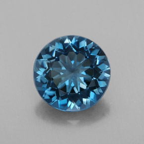 Topazio naturale blu da 3,21 ct, taglio rotondo, VS
