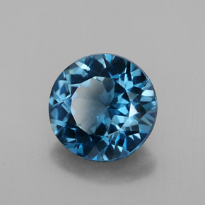 Topazio naturale blu da 3,21 ct, taglio rotondo, VS