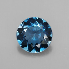 Topazio naturale blu da 2,46 ct, taglio rotondo, VS
