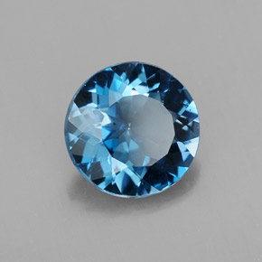 Topazio naturale blu da 2,46 ct, taglio rotondo, VS
