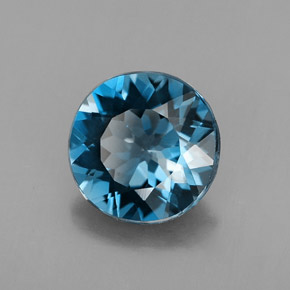 Topazio naturale blu da 2,87 ct, taglio rotondo, VS