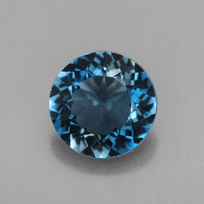 Topazio naturale blu da 2,96 ct, taglio rotondo, VS