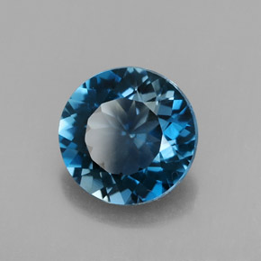 Topazio naturale blu da 2,96 ct, taglio rotondo, VS