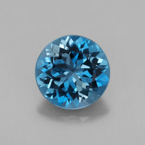 Topazio naturale blu da 2,87 ct, taglio rotondo, VVS-VS