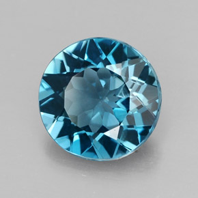 Topazio naturale blu da 2,54 ct, taglio rotondo, VVS-VS