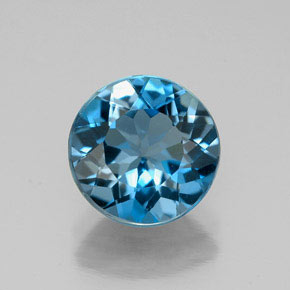 Topazio naturale blu da 3,05 ct, taglio rotondo, VS