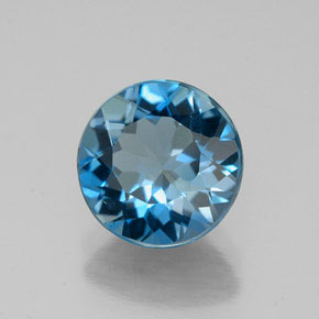 Topazio naturale blu da 3,05 ct, taglio rotondo, VS