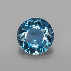 Topazio naturale blu da 2,20 ct, taglio rotondo, VVS-VS
