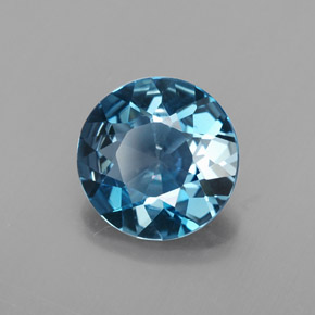 Topazio naturale blu da 2,20 ct, taglio rotondo, VVS-VS
