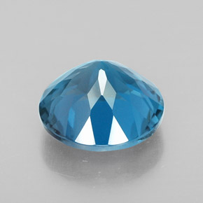 Topazio naturale blu da 3,39 ct, taglio rotondo, VVS