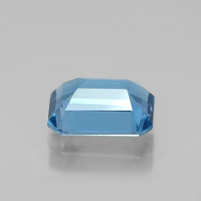 Topazio naturale blu da 1,60 ct, taglio smeraldo, VVS