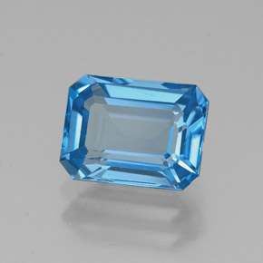Topazio naturale blu da 1,97 ct, taglio smeraldo, VVS