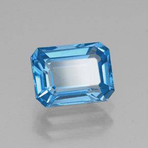 Topazio naturale blu da 1,97 ct, taglio smeraldo, VVS