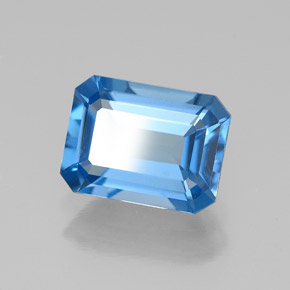 Topazio naturale blu da 1,93 ct, taglio smeraldo, VVS