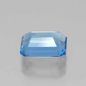 Topazio naturale blu da 1,89 ct, taglio smeraldo, VVS