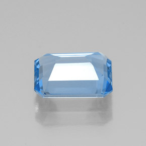 Topazio naturale blu da 1,80 ct, taglio smeraldo, VVS