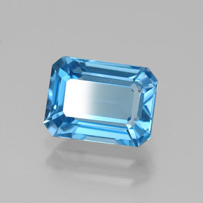 Topazio naturale blu da 1,91 ct, taglio smeraldo, VVS