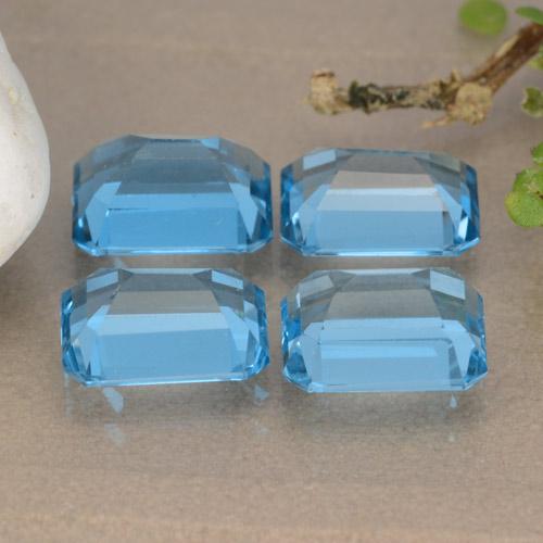Topazio naturale blu da 7,47 ct, taglio smeraldo, VVS