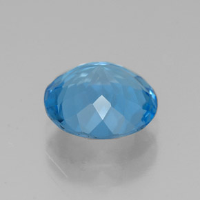 Topazio naturale blu da 1,98 ct, taglio rotondo, VVS