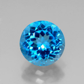 Topazio naturale blu da 2,28 ct, taglio rotondo, VS
