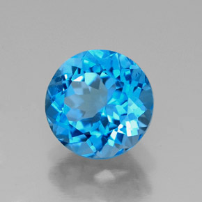 Topazio naturale blu da 2,28 ct, taglio rotondo, VS
