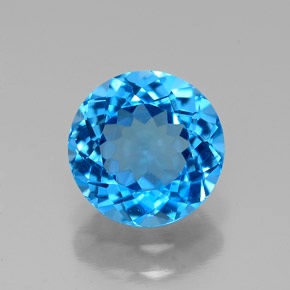 Topazio naturale blu da 2,34 ct, taglio rotondo, VS