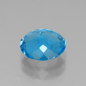 Topazio naturale blu da 1,94 ct, taglio rotondo, VVS