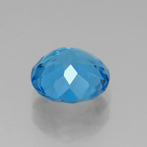 Topazio naturale blu da 2,33 ct, taglio rotondo, VVS