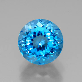 Topazio naturale blu da 2,73 ct, taglio rotondo, VVS