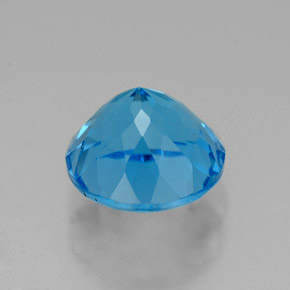 Topazio naturale blu da 2,73 ct, taglio rotondo, VVS