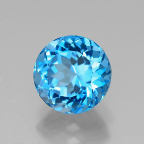 Topazio naturale blu da 2,49 ct, taglio rotondo, VVS
