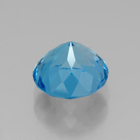 Topazio naturale blu da 2,49 ct, taglio rotondo, VVS