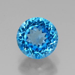 Topazio naturale blu da 2,66 ct, taglio rotondo, VVS-VS