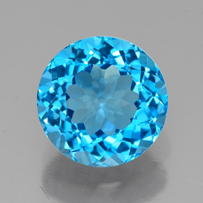 Topazio naturale blu da 2,36 ct, taglio rotondo, VVS