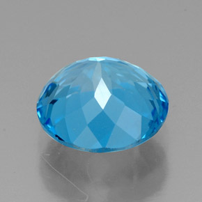 Topazio naturale blu da 2,36 ct, taglio rotondo, VVS