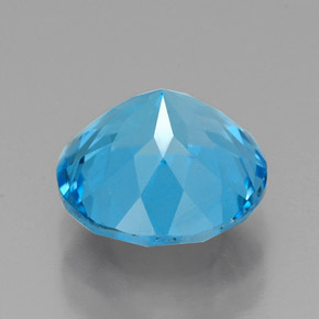 Topazio naturale blu da 2,45 ct, taglio rotondo, VVS