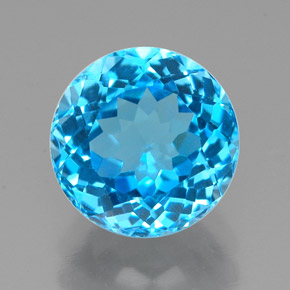 Topazio naturale blu da 2,48 ct, taglio rotondo, VVS