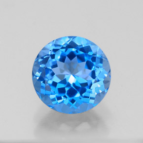 Topazio naturale blu da 2,44 ct, taglio rotondo, VVS