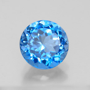 Topazio naturale blu da 2,44 ct, taglio rotondo, VVS