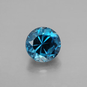 Topazio naturale blu da 2,00 ct, taglio rotondo, VVS