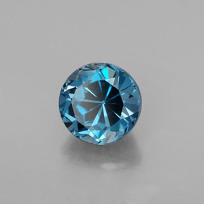 Topazio naturale blu da 2,00 ct, taglio rotondo, VVS
