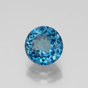 Topazio naturale blu da 1,70 ct, taglio rotondo, VS